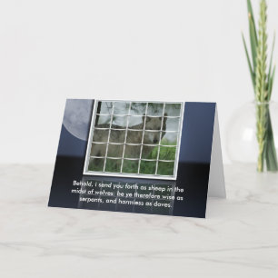 Tarjeta OVEJAS de la CITA de la BIBLIA del 10:16 de