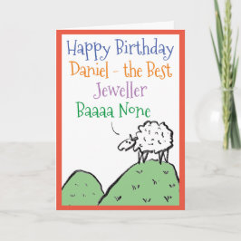 Tarjeta Ovejas Diseño Feliz Cumpleaños a un Joyero