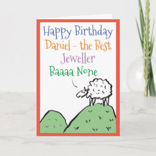 Tarjeta Ovejas Diseño Feliz Cumpleaños a un Joyero