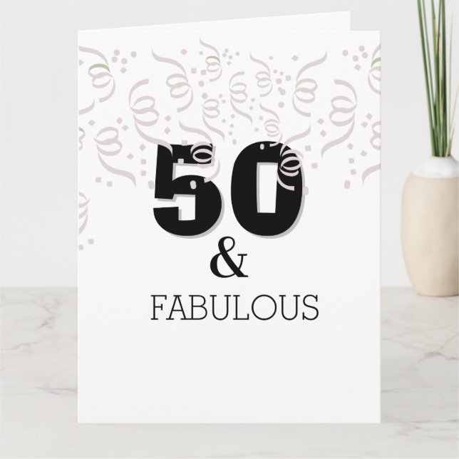 Tarjeta Over the Hill Black Happy 50th Birthday Card (Anverso)