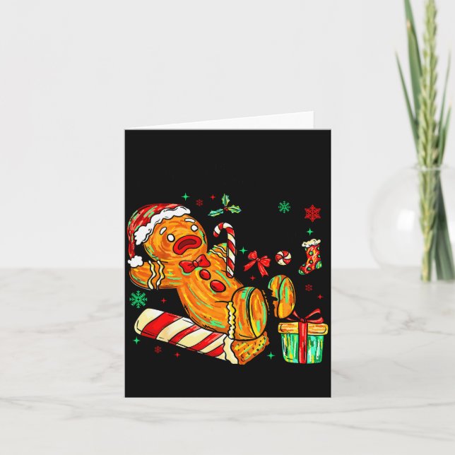 Tarjeta Overbaked And Over It Gingerbread Christmas Baking (Anverso)