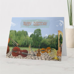 Tarjeta Oversized Birthday Orchestra Instruments in Park