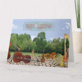 Tarjeta Oversized Birthday Orchestra Instruments in Park