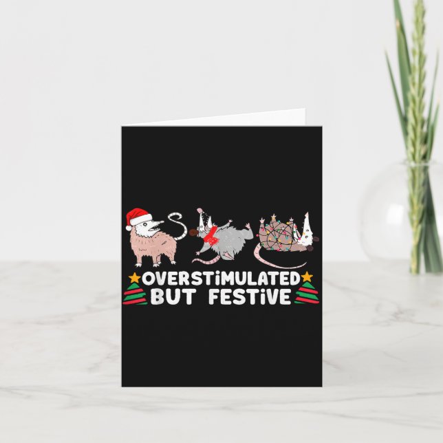 Tarjeta Overstimulated But Festive Funny Christmas Ssums F (Anverso)
