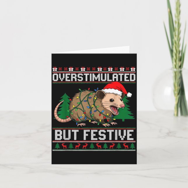 Tarjeta Overstimulated But Festive Ssum Christmas Pajamas  (Anverso)