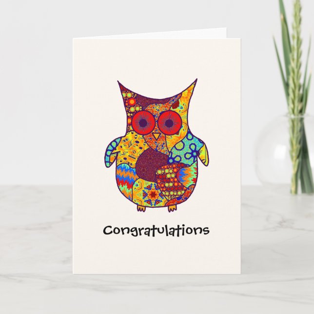 Tarjeta Owl Collage (Anverso)