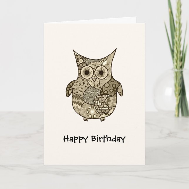 Tarjeta Owl Collage (Anverso)