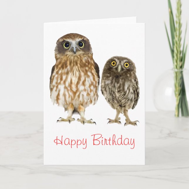 Tarjeta Owl Duo Cumpleaños (Anverso)