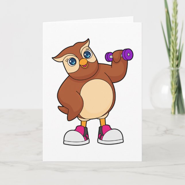 Tarjeta Owl Fitness Dumbbell (Anverso)