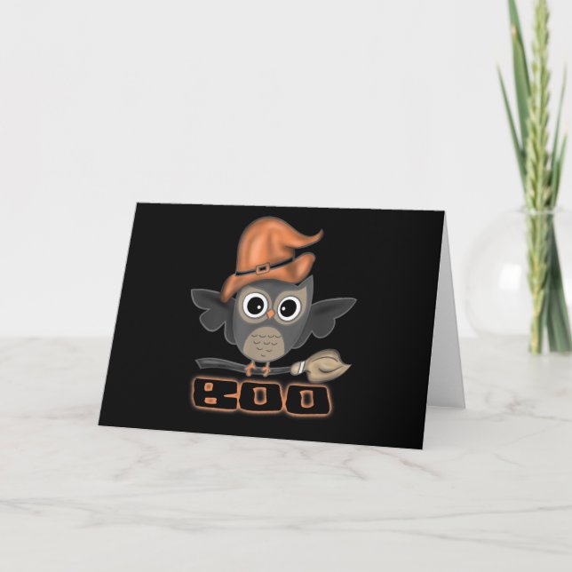 Tarjeta Owl Gift | Boo Cute Owl Kids Halloween Tawny Owl (Anverso)