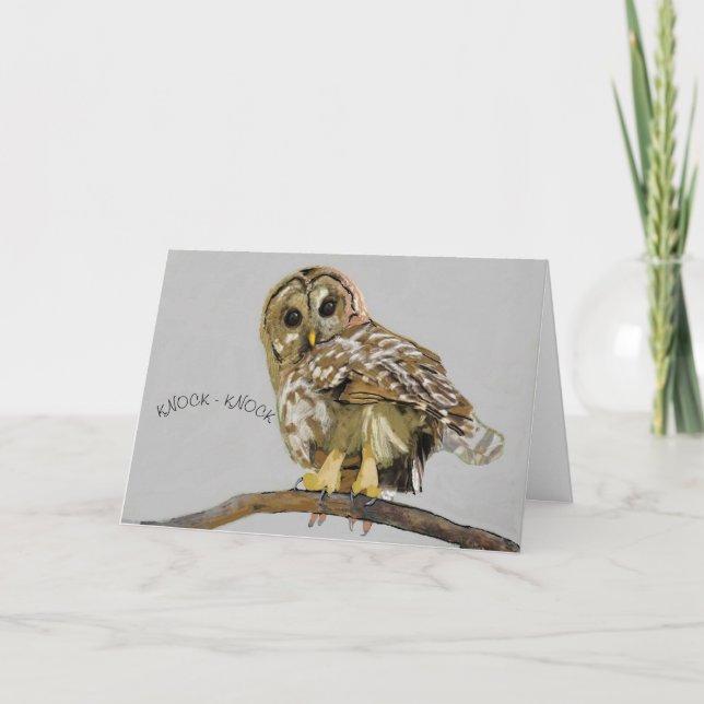 Tarjeta Owl Knock - Knock Thinging (Anverso)