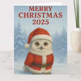Tarjeta Owl Merry Christmas 