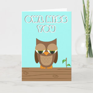 Tarjeta Owl Miss You Card