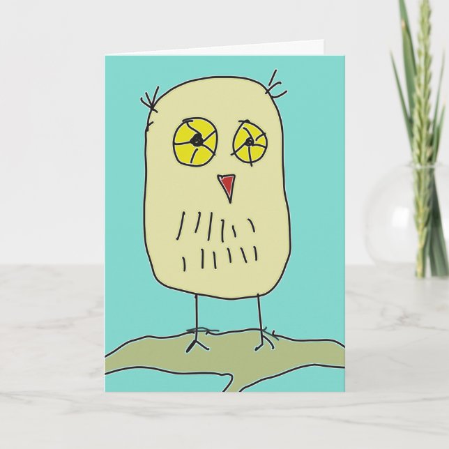 Tarjeta Owl Miss You card (Anverso)