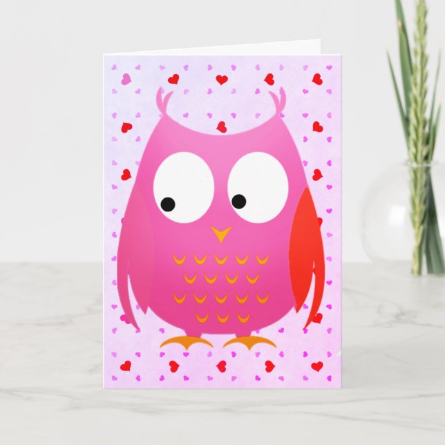 Tarjeta Owl Sé Tu Día de San Valentín De Valentine Hearts (Anverso)