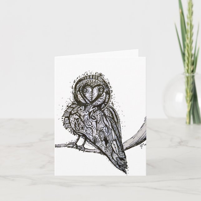 Tarjeta Owlfully Notecard lindo (Anverso)