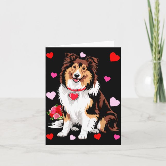 Tarjeta Owner Mom Dad Sheltie Dog Lover Valentines Day  (Anverso)