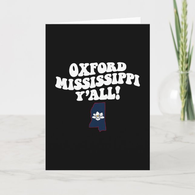 Tarjeta Oxford Mississippi Y'all Ms Southern Vacation  (Anverso)