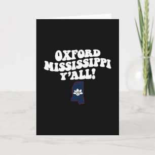 Tarjeta Oxford Mississippi Y'all Ms Vacaciones del Sur 
