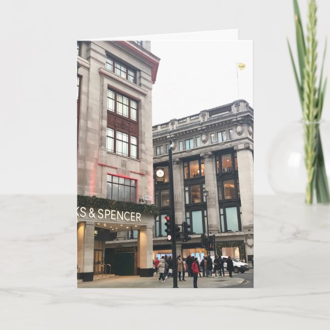 Tarjeta Oxford Street London Navidades festivos del Reino  (Anverso)