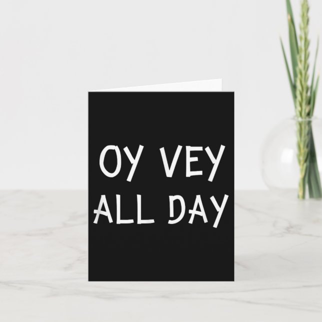 Tarjeta Oy Vey All Day Jewish Yiddish Quote Kosher Gym Ver (Anverso)