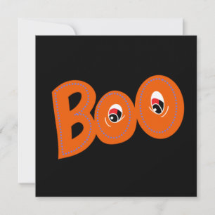 Tarjeta Oye Boo ¿Te Asusté Tipografía Dibujo Arte