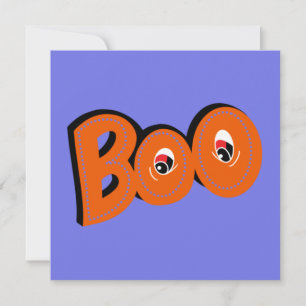 Tarjeta Oye Boo ¿Te Asusté Tipografía Dibujo Arte