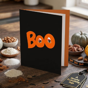 Tarjeta Oye Boo ¿Te Asusté Tipografía Dibujo Arte