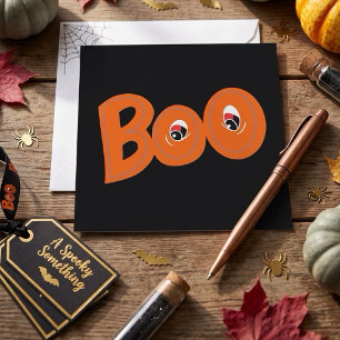 Tarjeta Oye Boo ¿Te Asusté Tipografía Dibujo Arte