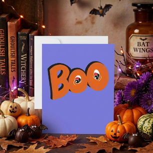 Tarjeta Oye Boo ¿Te Asusté Tipografía Dibujo Arte