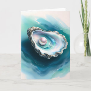 Tarjeta Oyster de color de agua Shell Pearl Blank irlandés