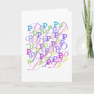 Tarjeta "P" Confeti de Letras