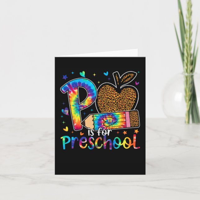 Tarjeta P Es Para El Profesor De Preescolar Leopardo De Vu (Anverso)