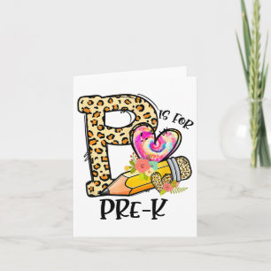 Tarjeta P Es Para El Profesor Preescolar Leopard Primer Dí