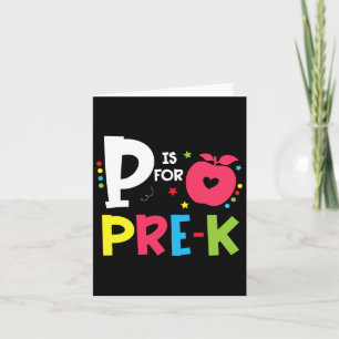 Tarjeta P Es Para Prek De Vuelta A La Escuela Feliz Primer