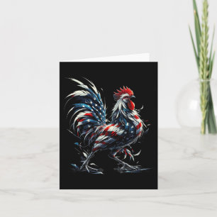 Tarjeta Pabellón Estadounidense De Pollos De Gallo 4 De Ju