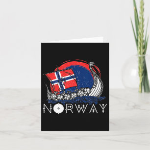 Tarjeta Pabellón noruego Noruega Viking Ship Pride Ocean
