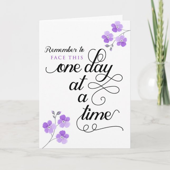 Tarjeta Paciente con cáncer, enfrenta esto un día a la vez (Anverso)