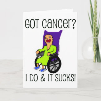 Tarjeta Paciente enojado tiene cáncer