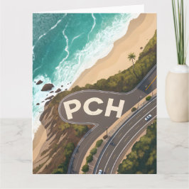Tarjeta Pacific Coast Highway Aerial Travel Art