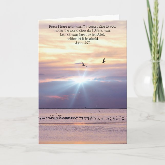 Tarjeta Pacific Ocean Sunset Bible Card John 14:27 (Anverso)
