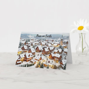 Tarjeta Pacífica aldea, nieve, paz en vacaciones en la Tie