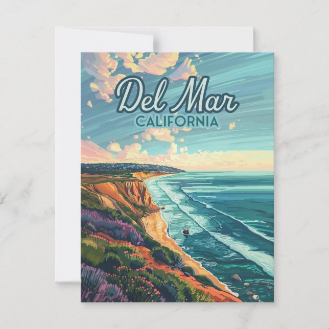 Tarjeta Pacífico de playa de San Diego del Mar Cal (Anverso)