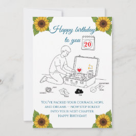 Tarjeta Packing for the next chapter,Birthday