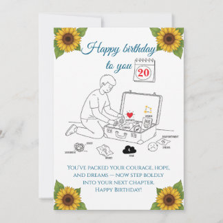 Tarjeta Packing for the next chapter,Birthday