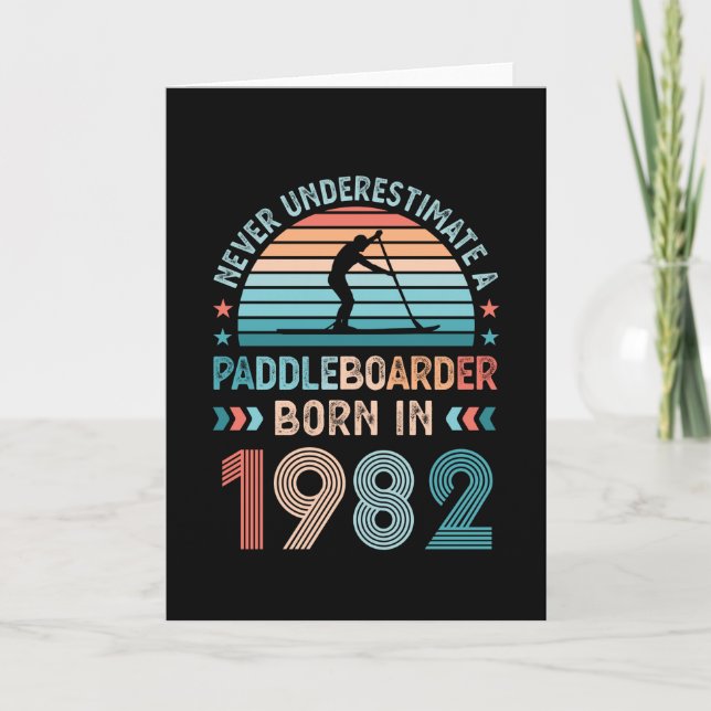 Tarjeta Paddlebarding nacido en 1982 40º cumpleaños Regalo (Anverso)