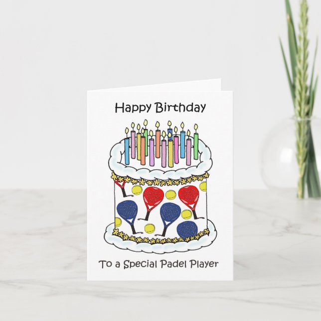 Tarjeta Padel Tennis Happy Birday (Anverso)