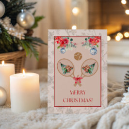 Tarjeta Padel Themed Christmas Card – Padel Racquet Motif