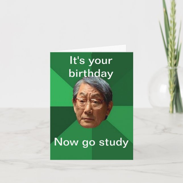 Tarjeta Padre asiático de las granes expectativas - (Anverso)