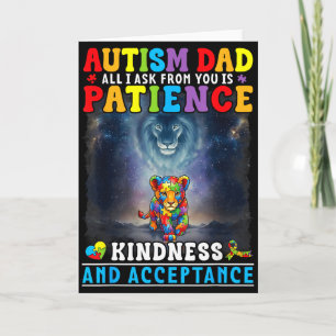 Tarjeta Padre Autismo Cachorro De León Galaxia Paciencia B